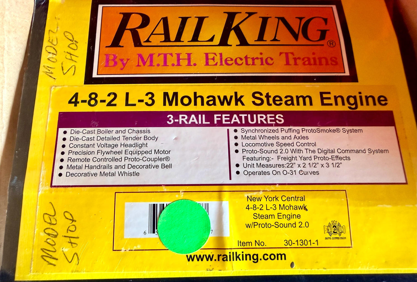 NYC 4-8-2 L-3 Mohawk Steam Engine w/Proto-Sound 2.0 From the MTH Factory Layout