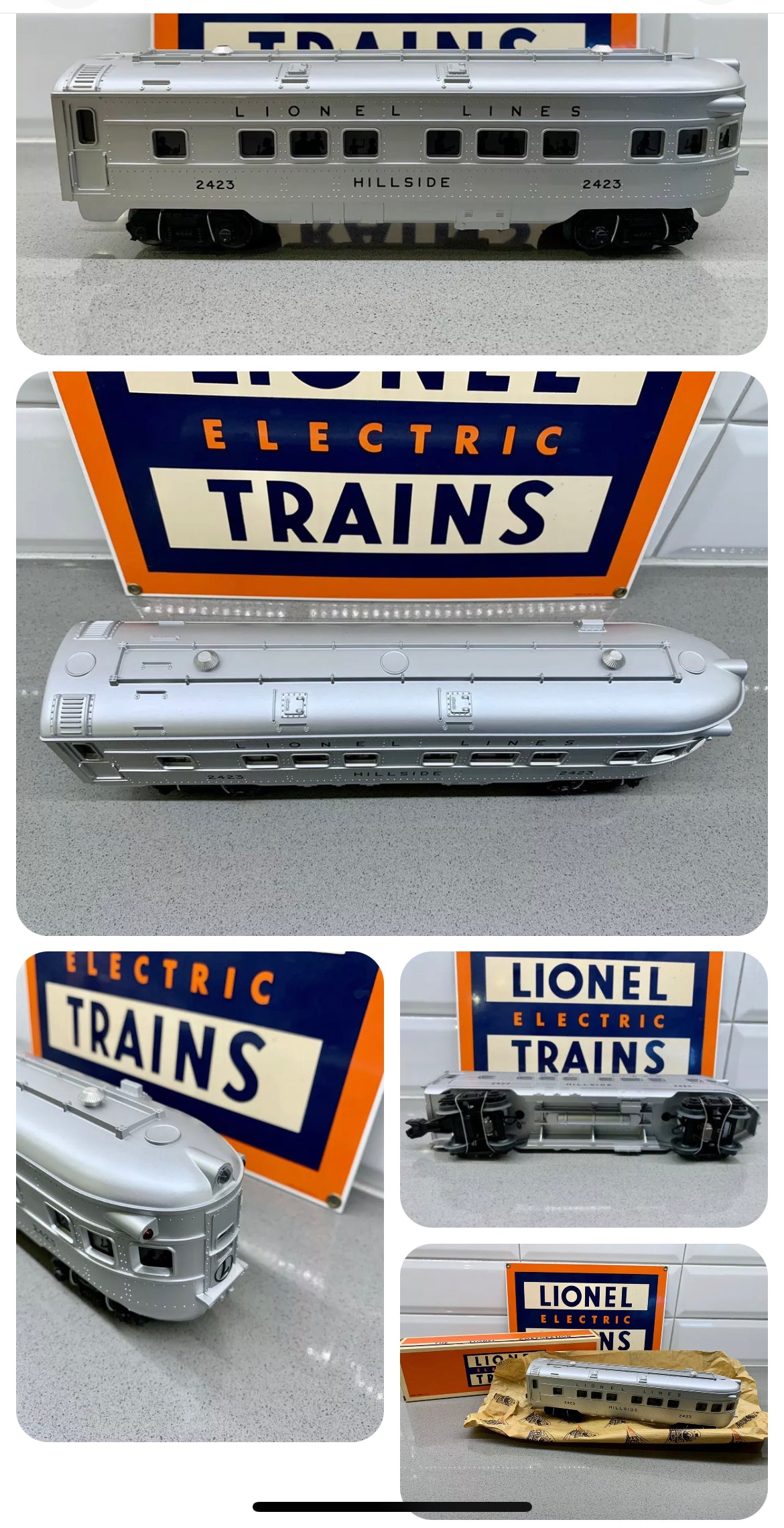 lionel 2423 Hillside Observation Car. Un-run. Boxed