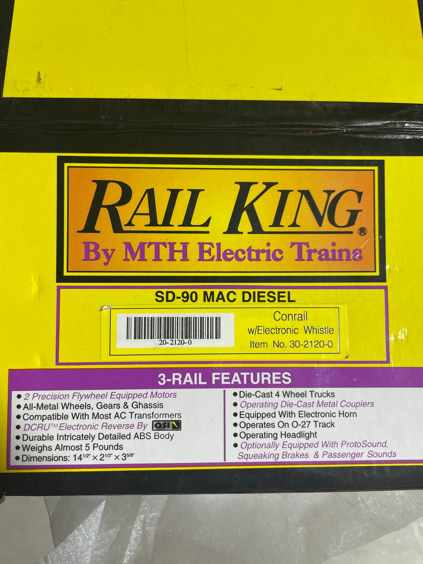 MTH Conrail SD-90 MAC Diesel Engine - 3-Rail Horn