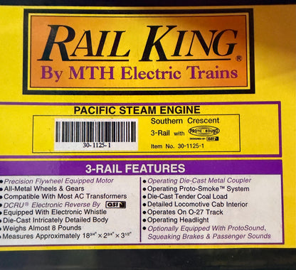 MTH 30-1125-1 O Gauge Southern Crescent PS-4 Pacific Steam Locomotive