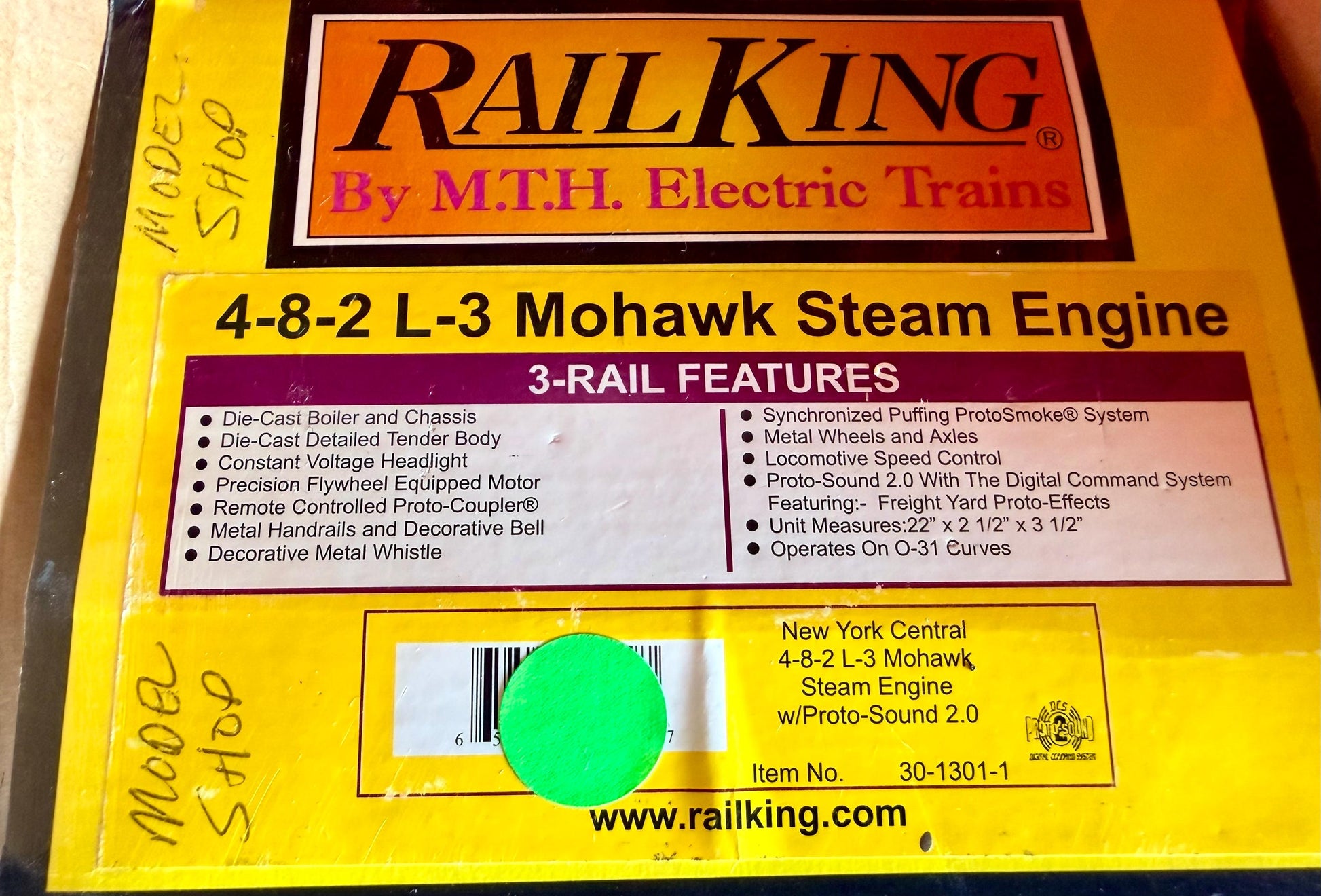 NYC 4-8-2 L-3 Mohawk Steam Engine w/Proto-Sound 2.0 From the MTH Factory Layout