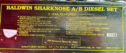 Weaver O Guage PRR Baldwin Sharknose A and B Set- Mint and Rare to Market
