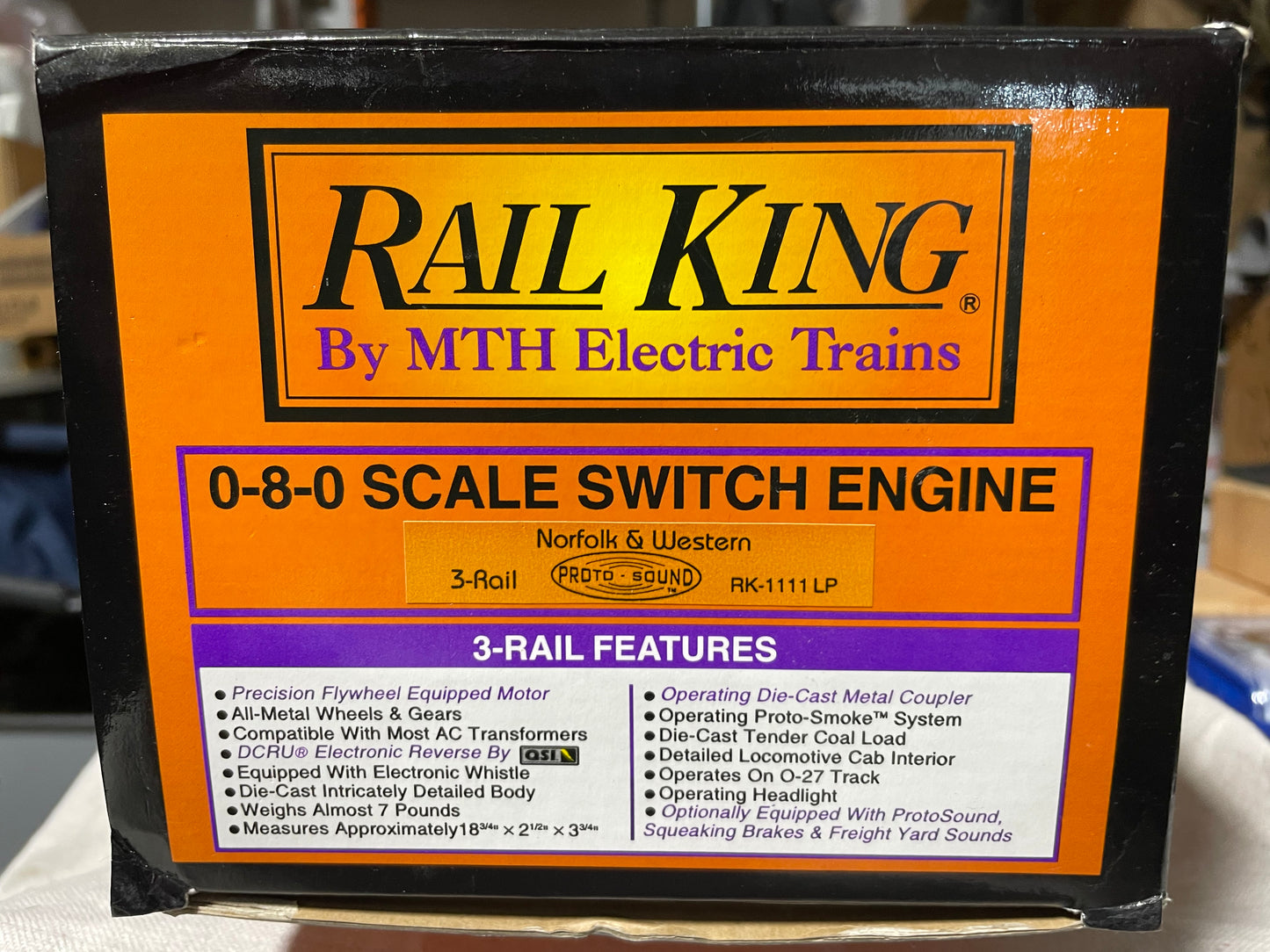 MTH Railking RK-1111 LP 0-8-Norfolk and Western Steam Switcher